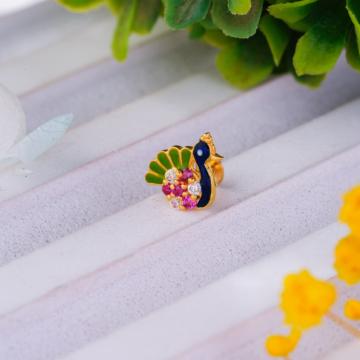 Ravishing Multi Stone Peacock Gold Nosepin