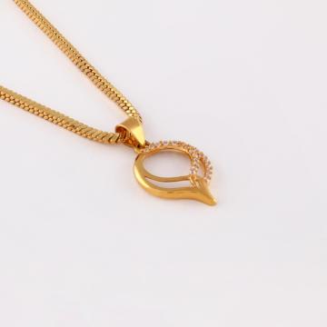 Asymmetric Leaf Gold Pendant