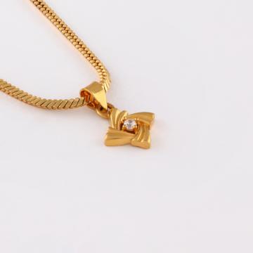 Central Sparkle Gold Pendant