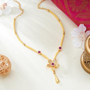 Trendy Foldable Floral Gold Necklace