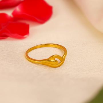 Stylized Leaf Motif Gold Ring