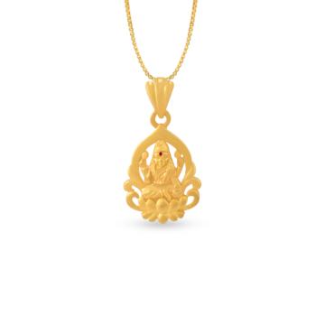 Beatific Goddess Lakshmi Gold Pendant