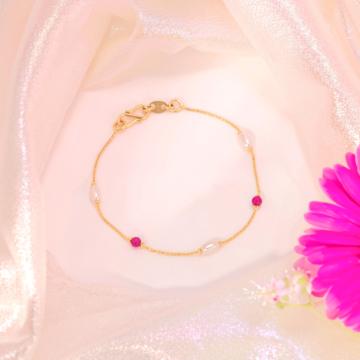 Pink Aura Gold Bracelet