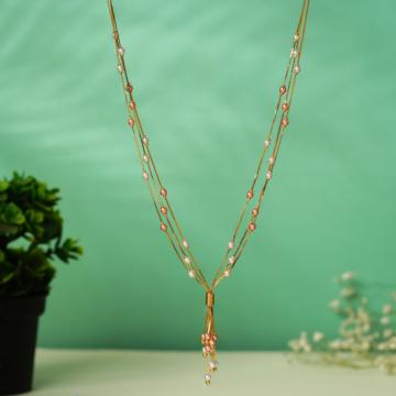 Pastel Elegance Bead Gold Necklace