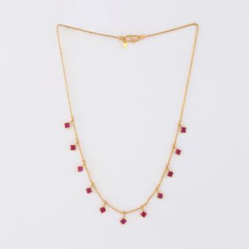 Elegant Pink Charm Gold Necklace