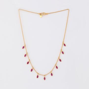 Blushing Oval Gold Necklace