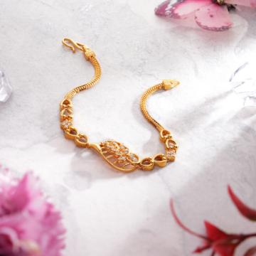 Glitter Cute Leaf Gold Bracelet