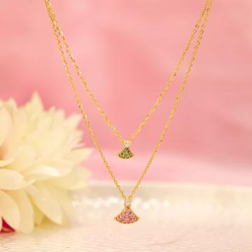 Chic Shelly Two-Layer Gold Necklace