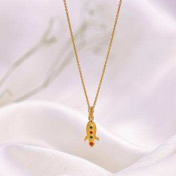 Elegant Space-Themed Gold Pendant