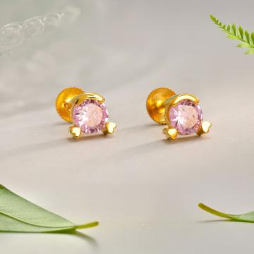 Heart Cradle Gold Earrings