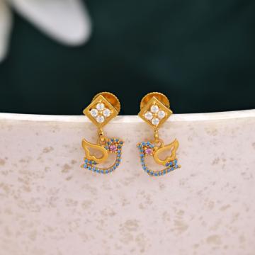 Radiant Bird Designed Gold Earrings
