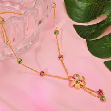 Radiant Multi-Colored Floral Gold Necklace