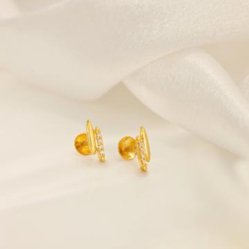 Radiant Twin Grain Gold Earrings