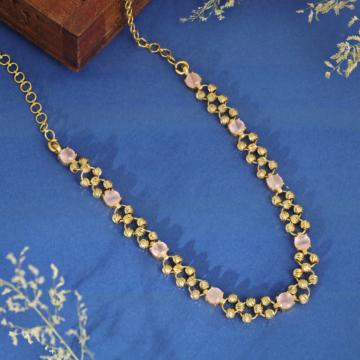 Modernist Bead With Glow Gold Necklace