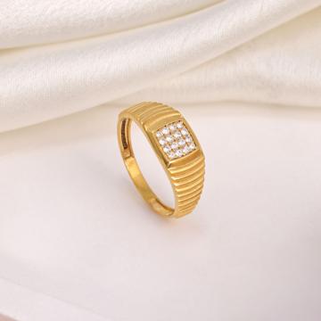 Intricate Gold Striped Ring