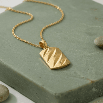 Sculpted Gold Patterned Pendant