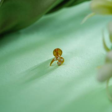 Effulgent White Stone Gold Nosepin