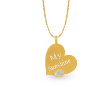 Splendid Heartin Shape Engravable Gold Pendant