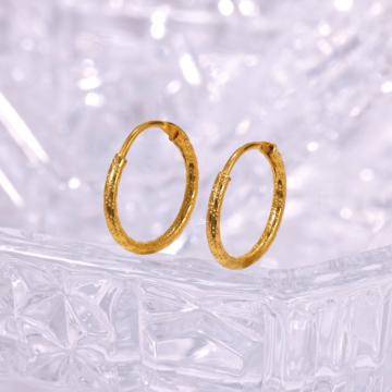 Dotted Textured Gold Hoop Earrings