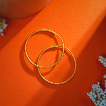 Regal Engraved Hoop Gold Earrings