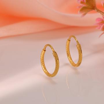 Modern Textured Gold Hoop Earrings