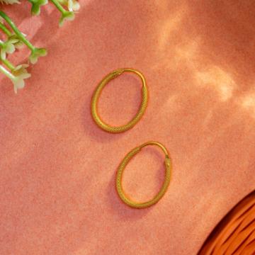 Elegant Engraved Hoop Gold Earrings