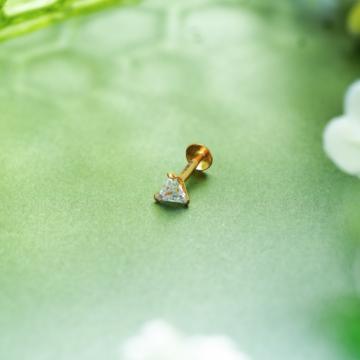 Classy Triangular Stone Gold Nospein