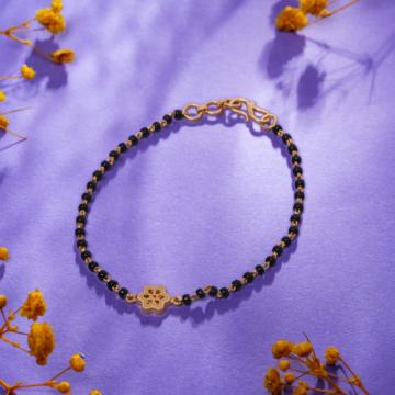 Alluring Floral Beaded Gold Mangalsutra Bracelet