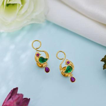 Majestic Bird Gold Drop Earrings