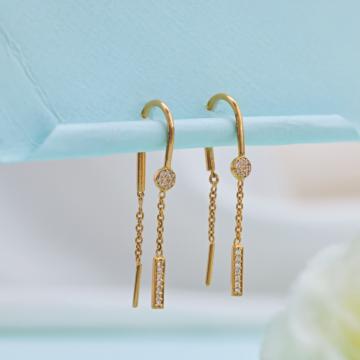 Circle & Shine Gold Hanging Earrings