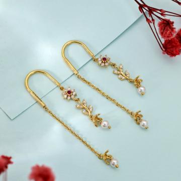 Floral Whispers Gold Hanging Earrings