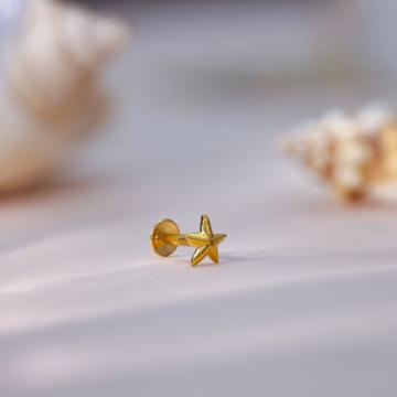 Dazzling Twinkle Star Gold Nose Pin