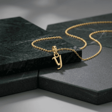 Charming Gold Monogram Y Pendant