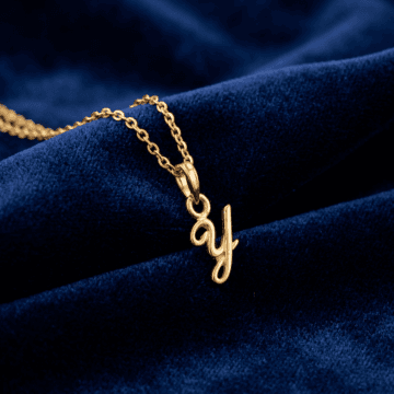 Graceful Letter Y Gold Pendant