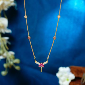 Beautiful Pink Stone Gold Necklace