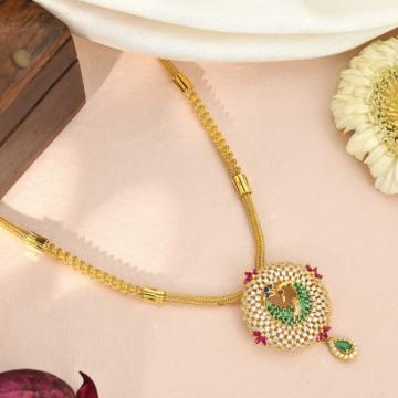 Graceful Sparkling Peacock Charm Gold Necklace