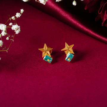 Glossy Dainty Star Gold Earrings