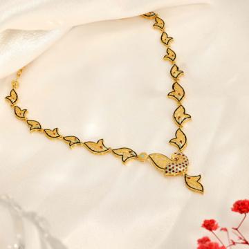 Majestic Color-Glow Peacock Gold Necklace