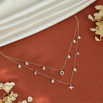 Artisan Stardust Double Chain Diamond Necklace