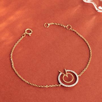 Delicate Rose Gold Circle Diamond Bracelet