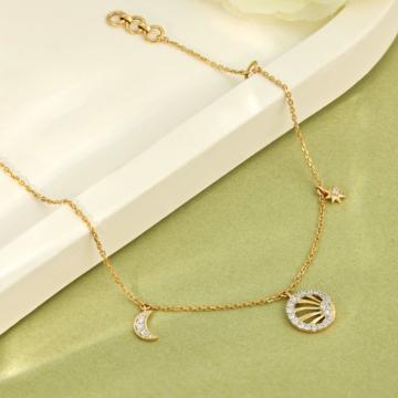 Modern Gold Celestial Bracelet with Diamonds