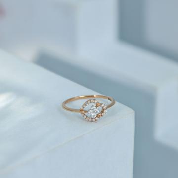 Lustrous Blossom Knot Diamond Ring