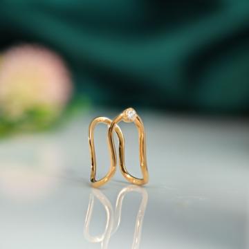 Graceful Wave Diamond Vanki Ring