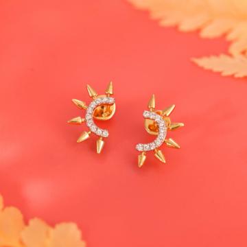 Trendy Half Sun Diamond Earrings