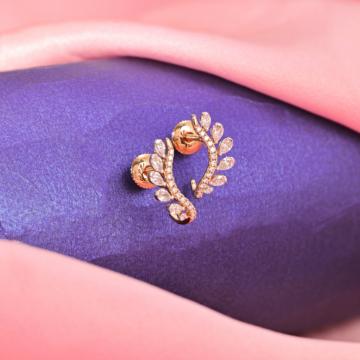 Ornate Leaf Clasp Diamond Earrings
