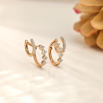 Prismatic Square Cluster Diamond Earrings