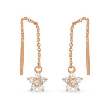 Star Threads Rose Gold Suidhaga Diamond Earrings