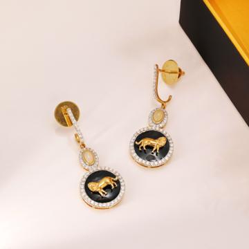 Ornate Lion Splendor Diamond Earrings - Majesty of the Wild