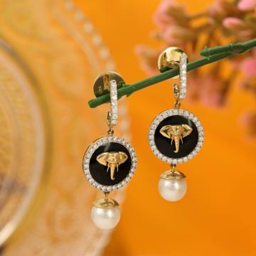 Noble Elephant Glory Diamond Earrings - Majesty of the Wild
