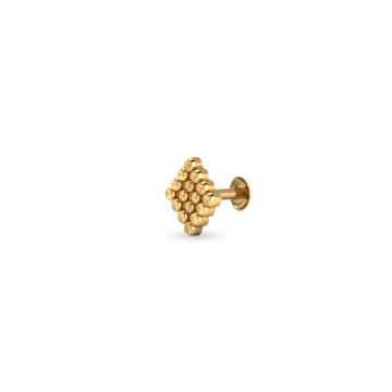 Impressive Cubic Beaded Gold Nosepin